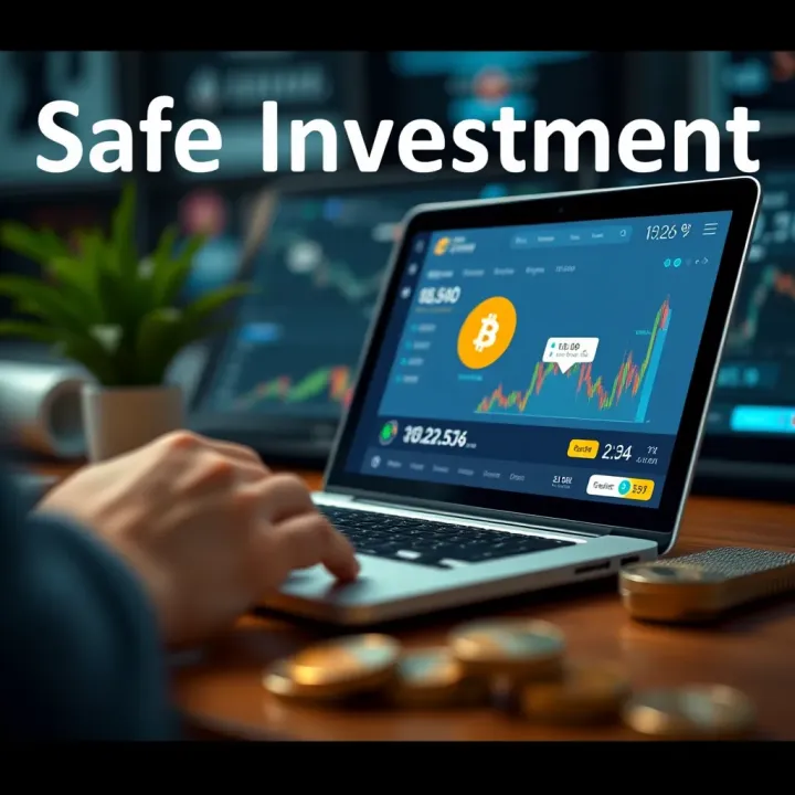 Conceptual graphic showing safe investment learning using virtual currency without real financial risk