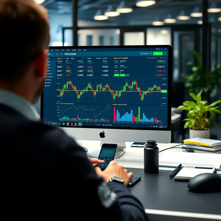 Stock market simulation interface showing virtual trades and portfolio overview