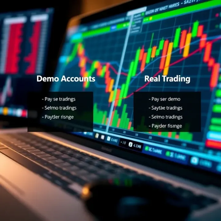 Comparison chart highlighting differences between demo accounts and real trading accounts