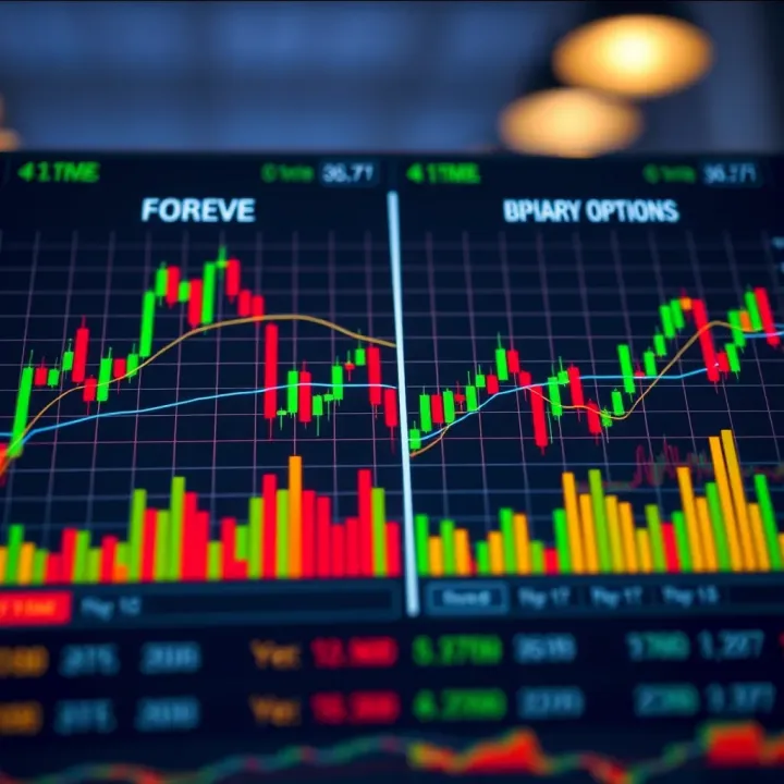 Comparison chart highlighting key differences between Forex trading and binary options markets