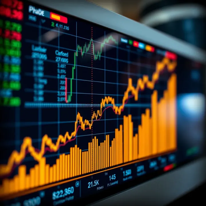 Graph depicting upward trend representing profits from binary options trading