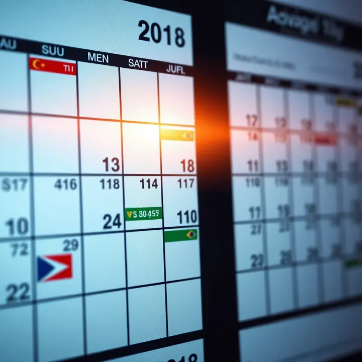 Economic calendar displaying key financial dates and events for the Brazilian market