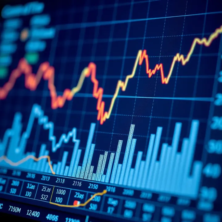 Graph showing economic data trends and forecasts for market analysis