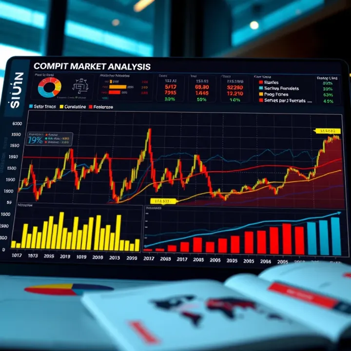 Detailed market analysis chart showing sector trends and data visualization