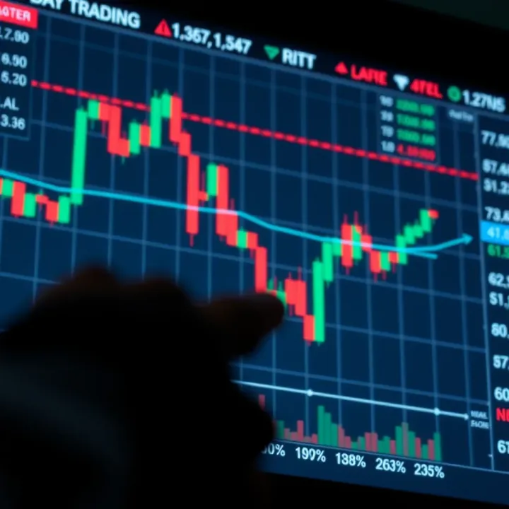 Graph illustrating entry and exit points with risk management zones for effective short-term trading