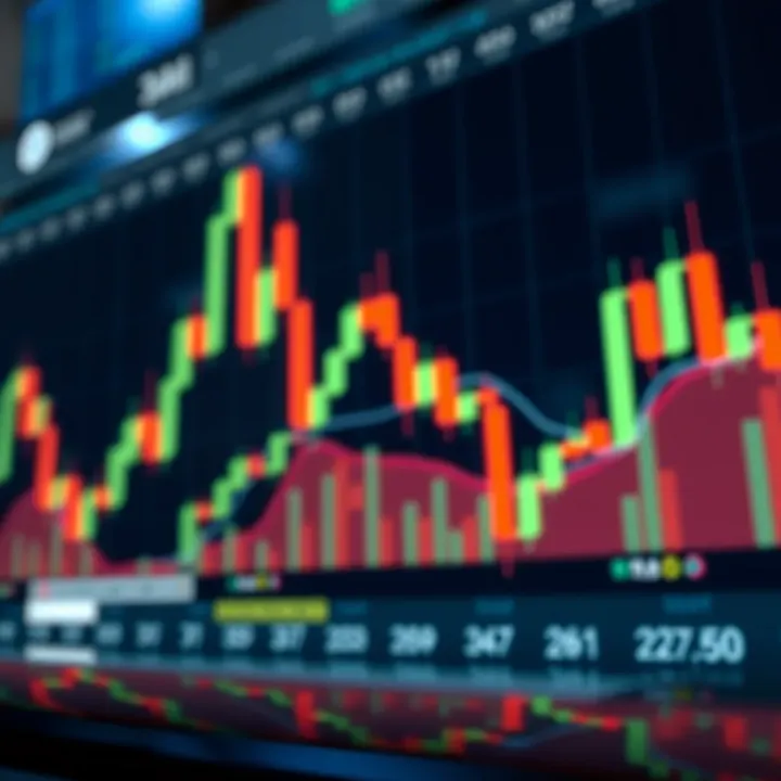 Illustration of candlestick chart patterns showing price movements in financial trading
