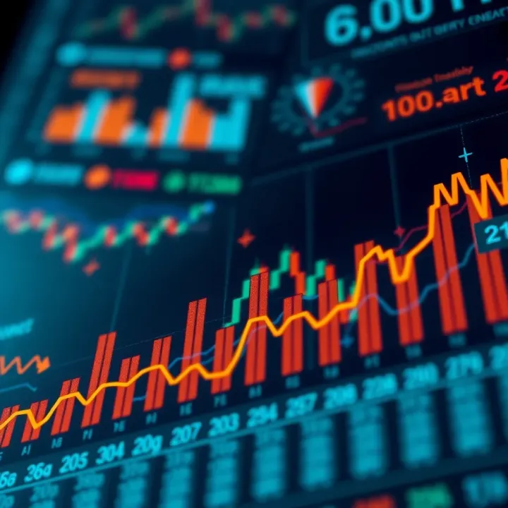 Graphical representation of financial trends affected by policy decisions and economic indicators