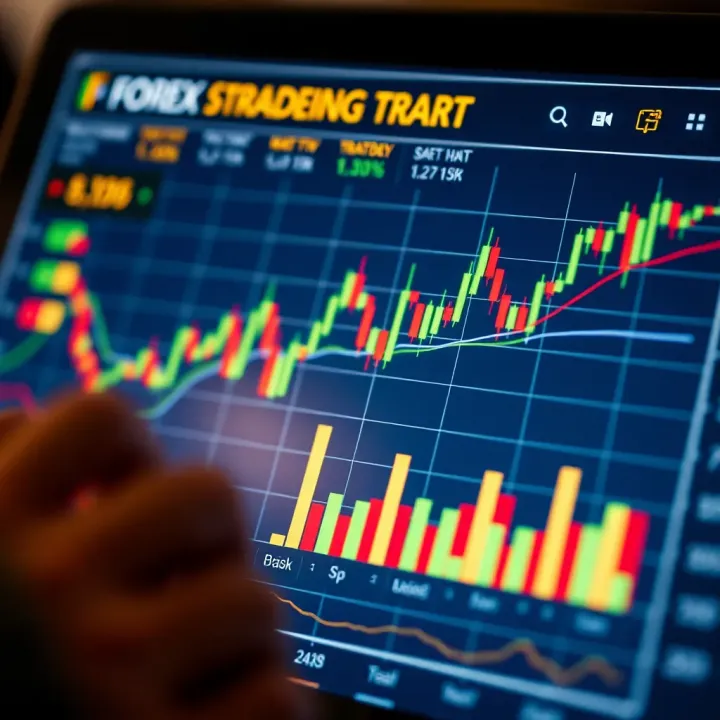 Conceptual chart depicting forex trading strategies and risk management tools
