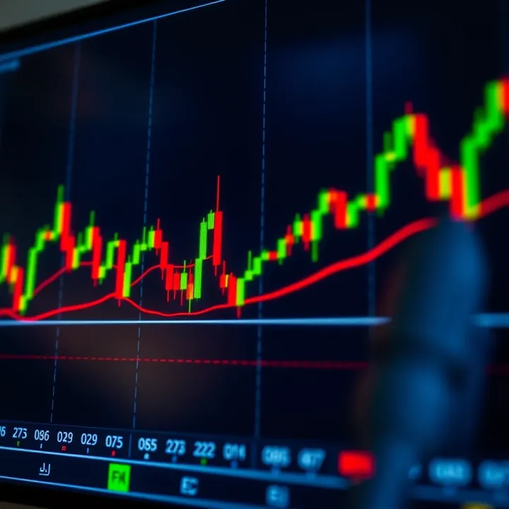 Candlestick chart showing price action patterns for financial trading