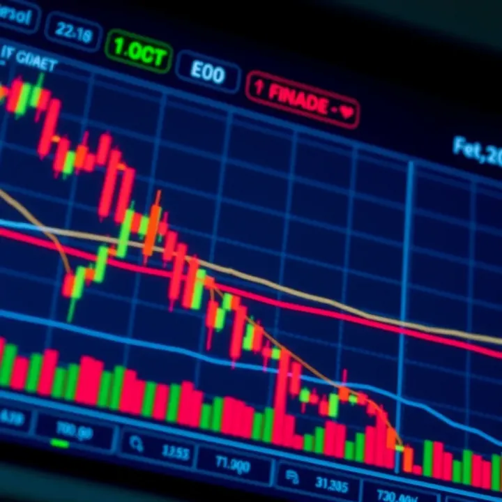 Graph highlighting various technical indicators used in binary options trading on a financial chart