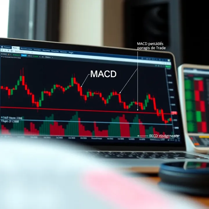Graph displaying MACD line, signal line, and histogram with annotations explaining parameter adjustments