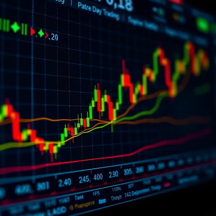 Chart illustrating optimized MACD indicator settings applied to day trading candlestick patterns