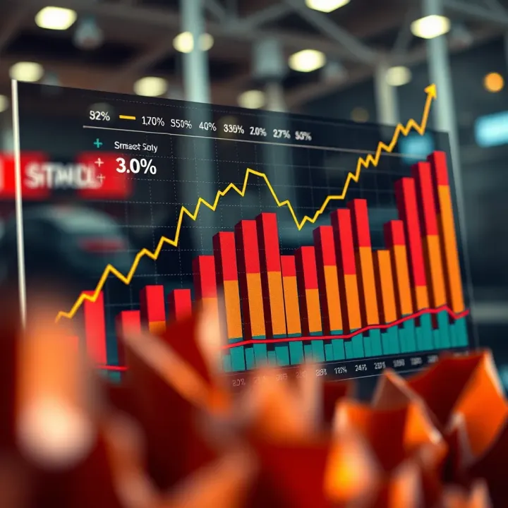 Graph displaying competitive market analysis with various business metrics