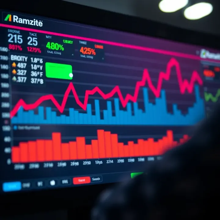 Chart showing market trends and consumer demand analysis on digital dashboard