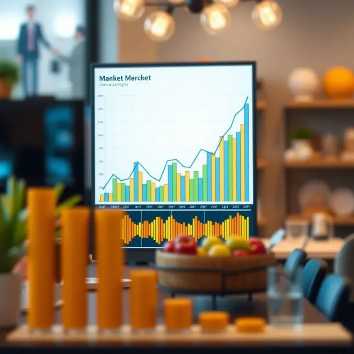 Graph showing market trends and consumer behavior analytics