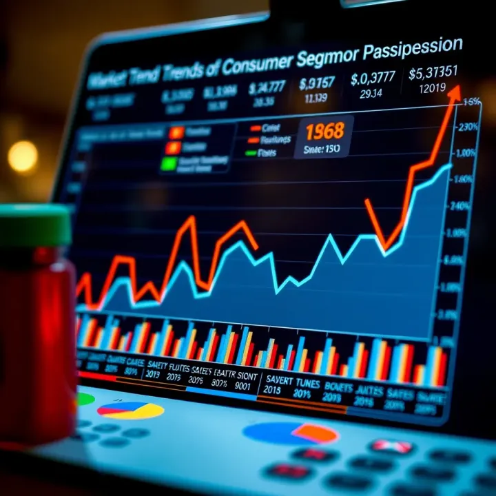 Graph showing market trends and consumer segments for marketing analysis