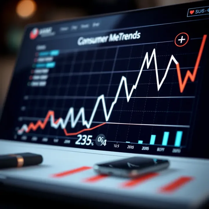 Graph displaying market trends and consumer behavior analysis