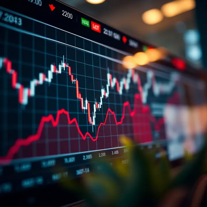 Graph showcasing market trends influenced by economic news and data releases