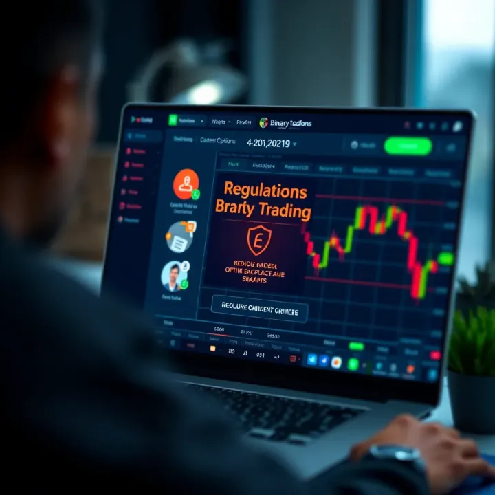Secure online trading platform interface displaying regulatory compliance and safety features