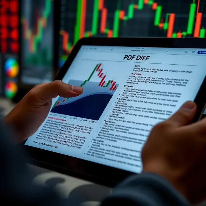 Using PDF Guides to Enhance Candlestick Analysis and Trading Strategies Open PDF file on a tablet illustrating detailed candlestick pattern strategies for market analysis