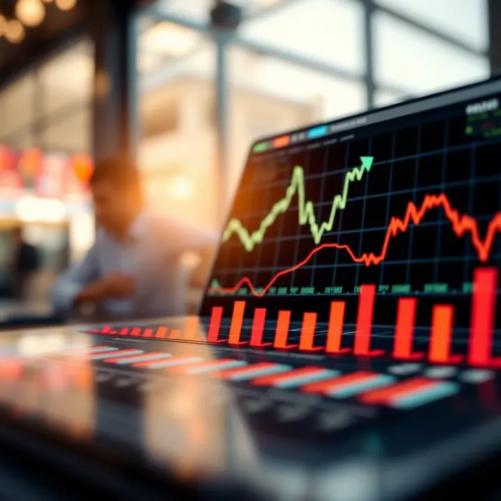 Graph displaying market trends and data points for business analysis