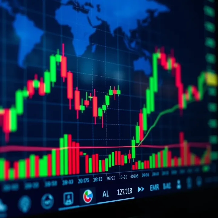 Chart showing candlestick patterns used in price action analysis in financial markets