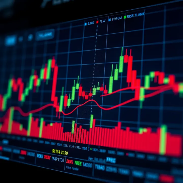 Chart showing candlestick patterns illustrating price movements in financial trading