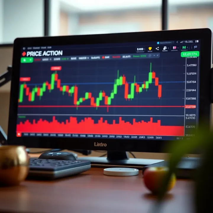 Chart displaying candlestick patterns illustrating price action in financial markets