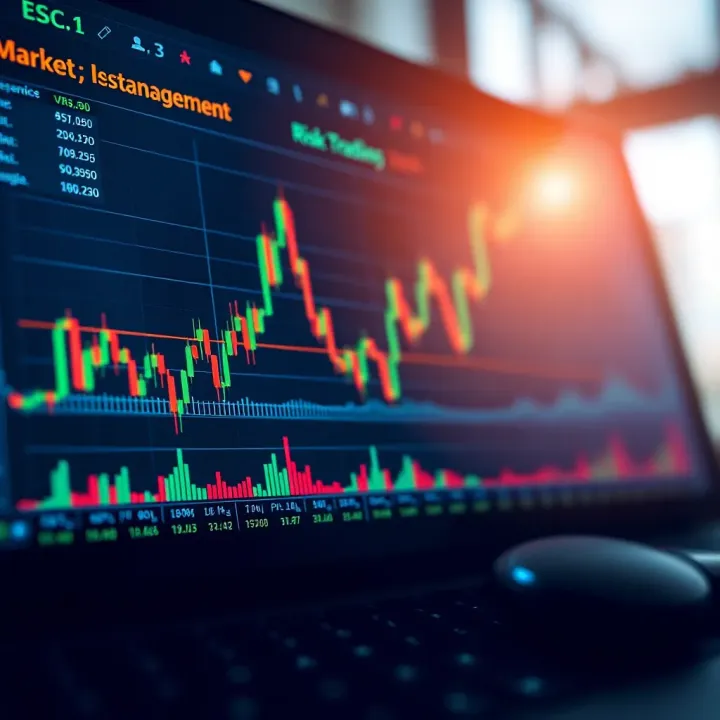 Chart displaying risk management techniques alongside market analysis tools for trading