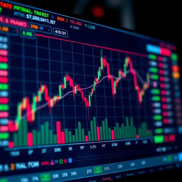 Graph illustrating risk management tactics and investment control during quick trades