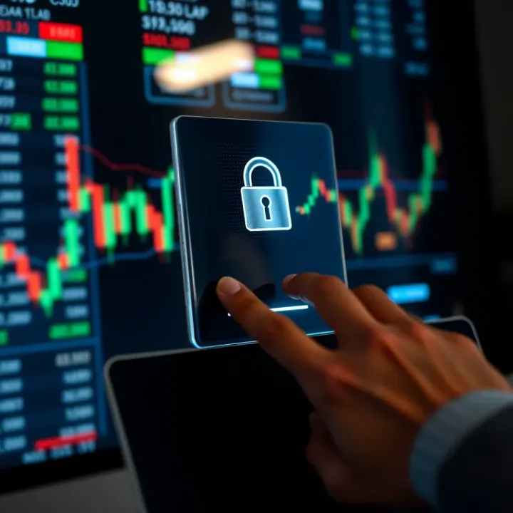 Secure login screen emphasizing cybersecurity for online trading platforms