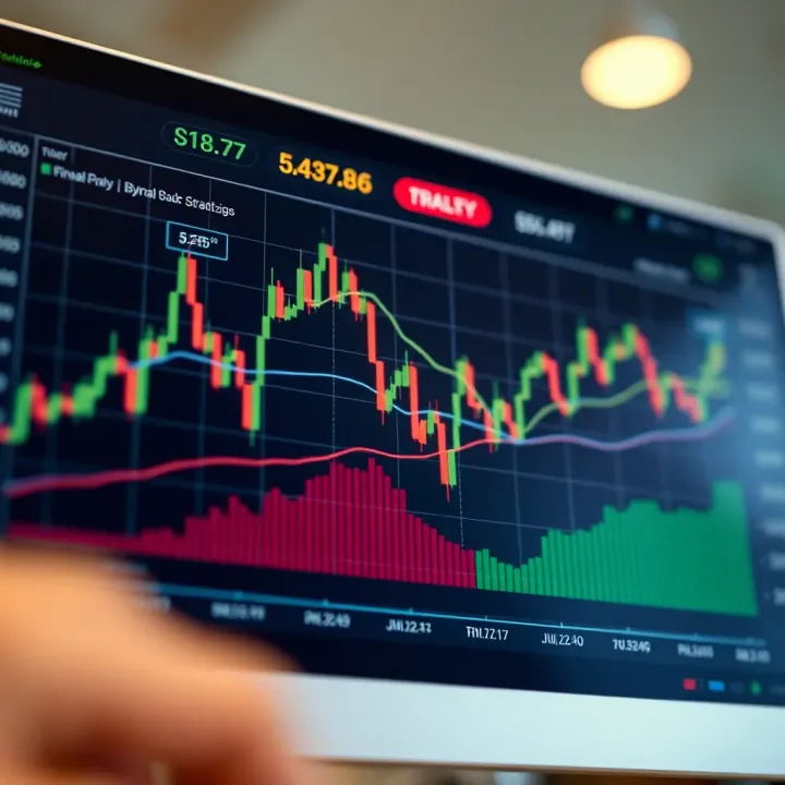 Graph displaying various binary options strategies and market trends