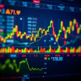 Creative themed wallpaper featuring financial charts and digital stock symbols
