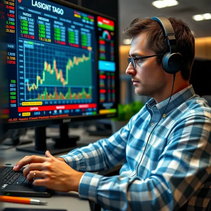 Trader using economic calendar to assess market trends and make strategic decisions