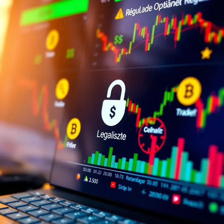Identifying Reliable Binary Options Platforms under Brazilian Regulation Illustration of a secure investment platform interface with regulatory compliance symbols