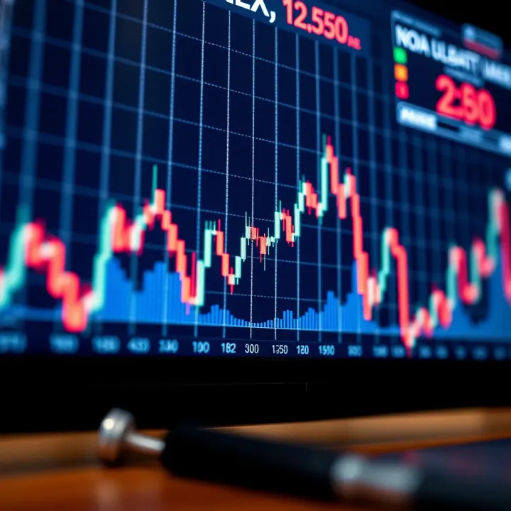 Graph depicting currency pairs fluctuation in forex trading