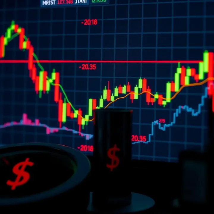 Detailed price candlestick chart showing market trends and key levels